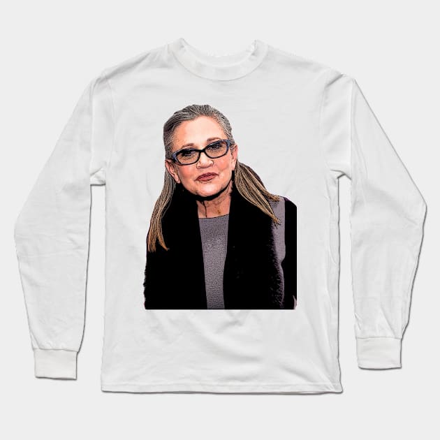 Carrie Fisher Cartoonish Long Sleeve T-Shirt by baranskini